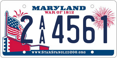 MD license plate 2AA4561