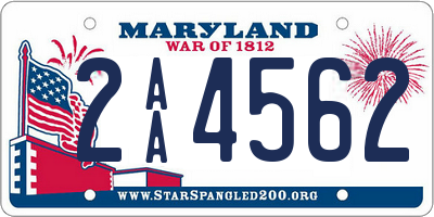 MD license plate 2AA4562