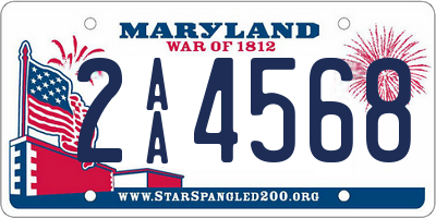 MD license plate 2AA4568