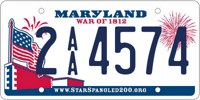 MD license plate 2AA4574