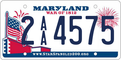 MD license plate 2AA4575
