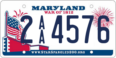 MD license plate 2AA4576