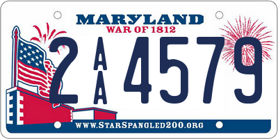 MD license plate 2AA4579