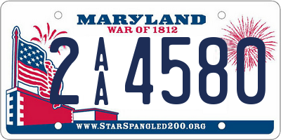 MD license plate 2AA4580