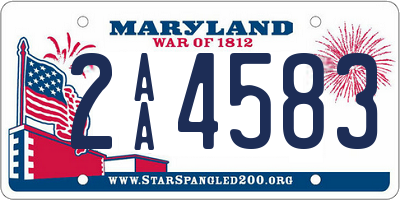 MD license plate 2AA4583