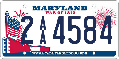 MD license plate 2AA4584