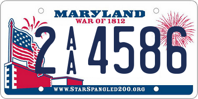 MD license plate 2AA4586