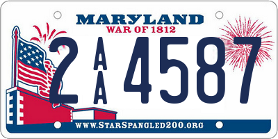 MD license plate 2AA4587