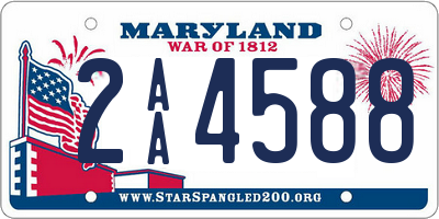 MD license plate 2AA4588