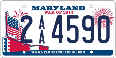 MD license plate 2AA4590