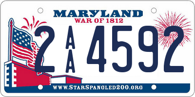 MD license plate 2AA4592