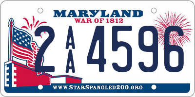 MD license plate 2AA4596