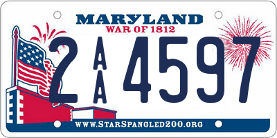 MD license plate 2AA4597