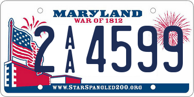 MD license plate 2AA4599