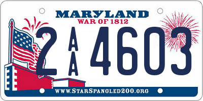 MD license plate 2AA4603