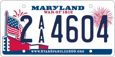 MD license plate 2AA4604