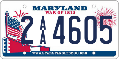 MD license plate 2AA4605