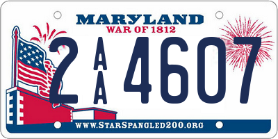 MD license plate 2AA4607