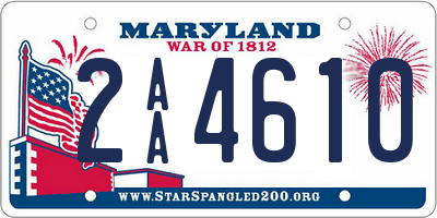 MD license plate 2AA4610