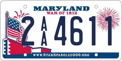 MD license plate 2AA4611