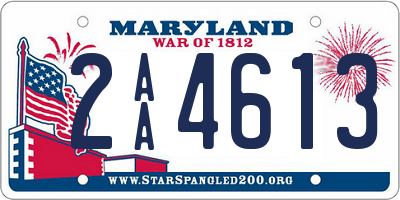 MD license plate 2AA4613