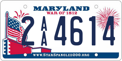 MD license plate 2AA4614