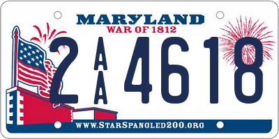 MD license plate 2AA4618