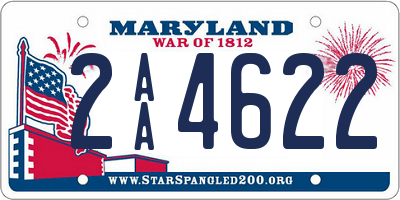 MD license plate 2AA4622