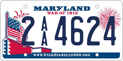 MD license plate 2AA4624