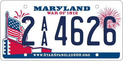MD license plate 2AA4626