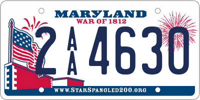 MD license plate 2AA4630