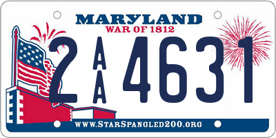 MD license plate 2AA4631