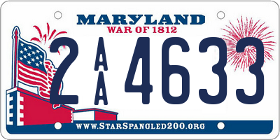 MD license plate 2AA4633