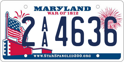 MD license plate 2AA4636