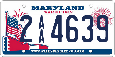 MD license plate 2AA4639