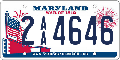 MD license plate 2AA4646