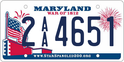 MD license plate 2AA4651