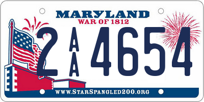 MD license plate 2AA4654