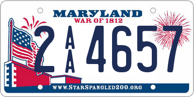 MD license plate 2AA4657