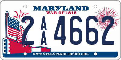 MD license plate 2AA4662