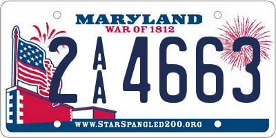 MD license plate 2AA4663