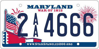 MD license plate 2AA4666