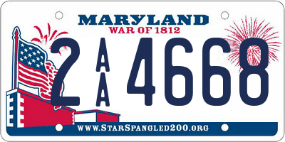 MD license plate 2AA4668