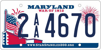 MD license plate 2AA4670