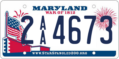 MD license plate 2AA4673