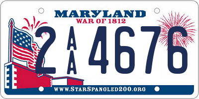 MD license plate 2AA4676