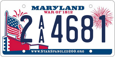 MD license plate 2AA4681