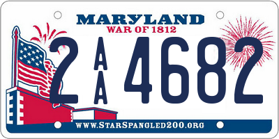 MD license plate 2AA4682