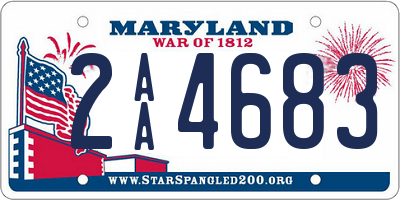 MD license plate 2AA4683