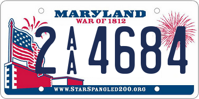 MD license plate 2AA4684